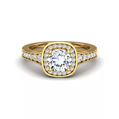 Amira Bezel Halo Engagement Ring