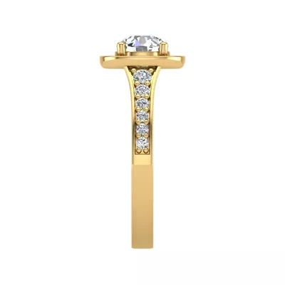 Amira Bezel Halo Engagement Ring