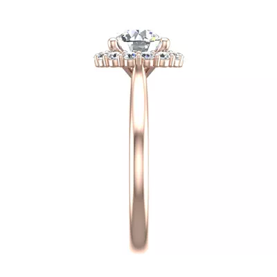 Aria Floral Halo Engagement Ring