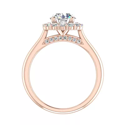 Aria Floral Halo Engagement Ring