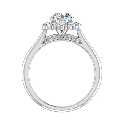 Aria Floral Halo Engagement Ring
