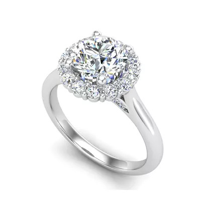 Aria Floral Halo Engagement Ring
