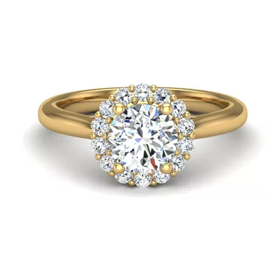 Aria Floral Halo Engagement Ring