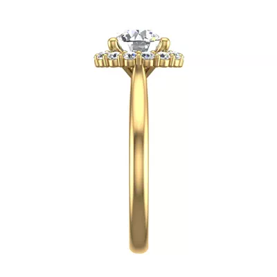 Aria Floral Halo Engagement Ring
