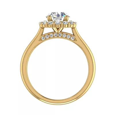 Aria Floral Halo Engagement Ring