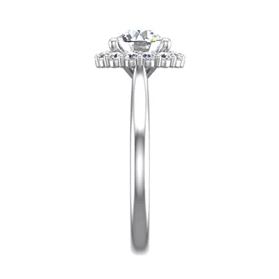 Aria Floral Halo Engagement Ring