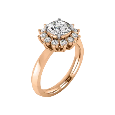 Lia Sunburst Halo Engagement Ring