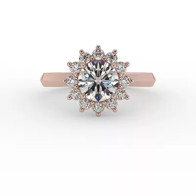 Lia Sunburst Halo Engagement Ring
