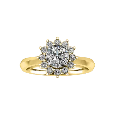 Lia Sunburst Halo Engagement Ring
