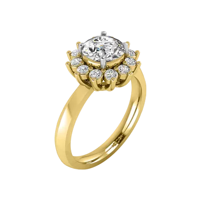 Lia Sunburst Halo Engagement Ring