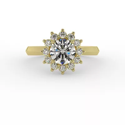 Lia Sunburst Halo Engagement Ring