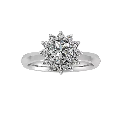 Lia Sunburst Halo Engagement Ring