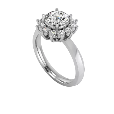Lia Sunburst Halo Engagement Ring