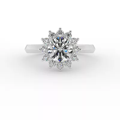 Lia Sunburst Halo Engagement Ring