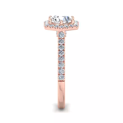 Lily Hexagon Frame Halo Engagement Ring