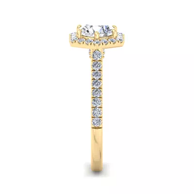 Lily Hexagon Frame Halo Engagement Ring