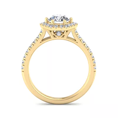 Lily Hexagon Frame Halo Engagement Ring