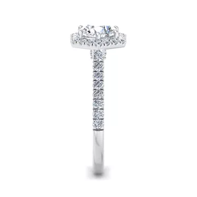 Lily Hexagon Frame Halo Engagement Ring