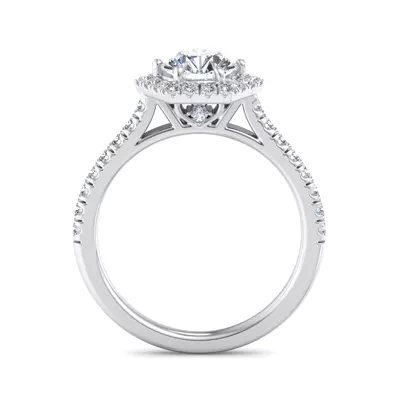 Lily Hexagon Frame Halo Engagement Ring