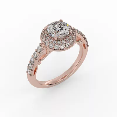 Leia Double Halo Engagement Ring