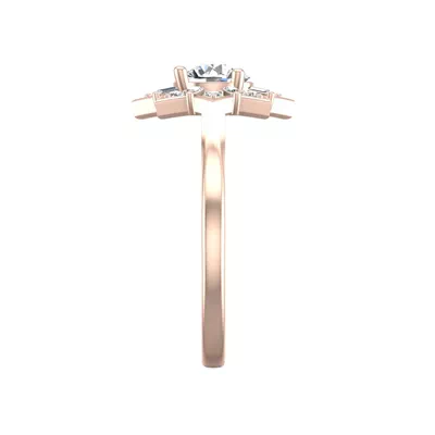 Journey Starburst Halo Engagement Ring