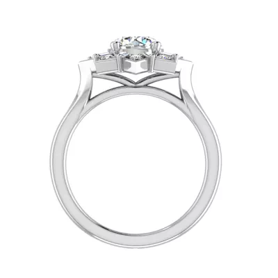 Journey Starburst Halo Engagement Ring