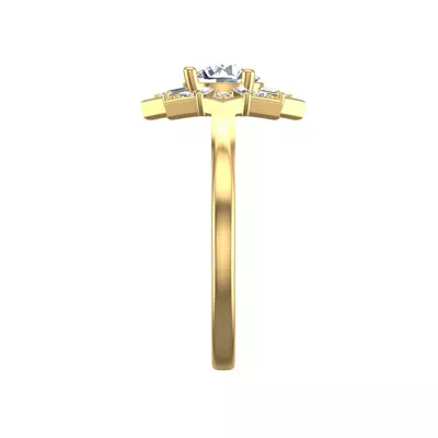 Journey Starburst Halo Engagement Ring
