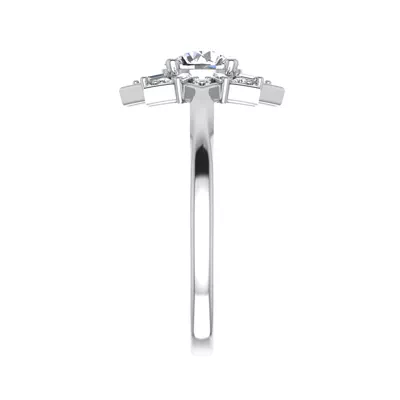 Journey Starburst Halo Engagement Ring
