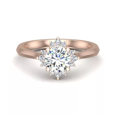 Saylor Burst Halo Engagement Ring