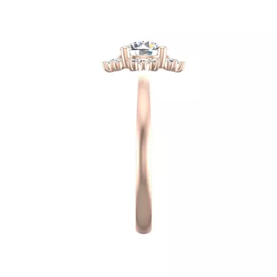 Saylor Burst Halo Engagement Ring