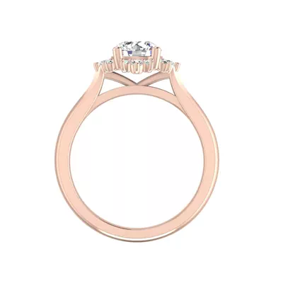 Saylor Burst Halo Engagement Ring