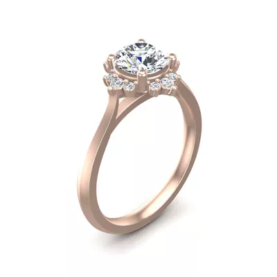 Saylor Burst Halo Engagement Ring