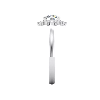 Saylor Burst Halo Engagement Ring
