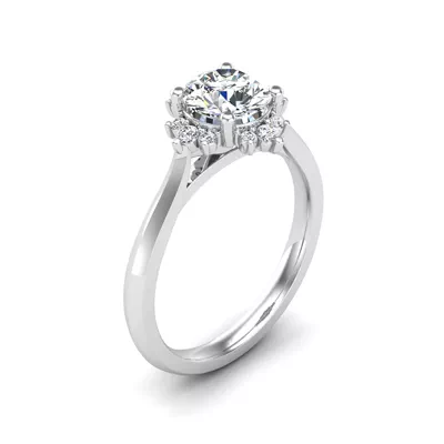 Saylor Burst Halo Engagement Ring