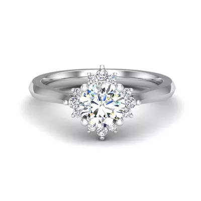 Saylor Burst Halo Engagement Ring