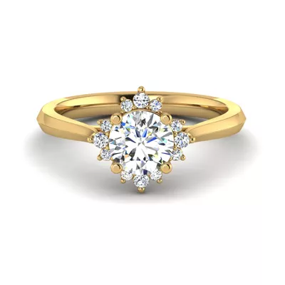 Saylor Burst Halo Engagement Ring