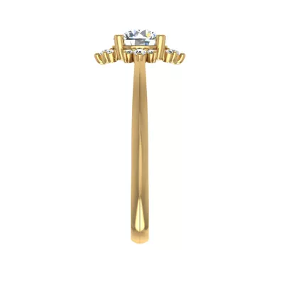 Saylor Burst Halo Engagement Ring