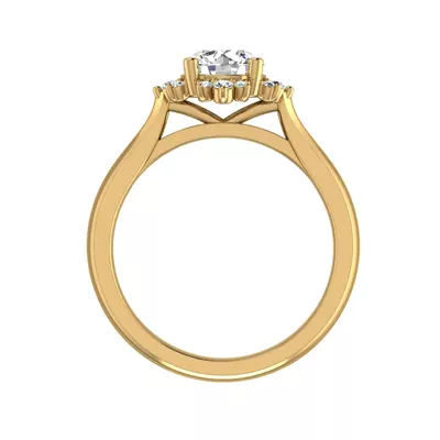 Saylor Burst Halo Engagement Ring