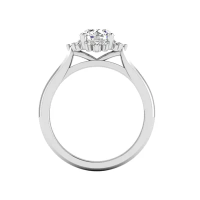 Saylor Burst Halo Engagement Ring