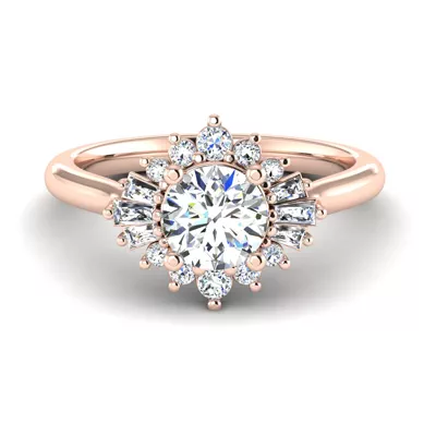 Jayla Ballerina Halo Engagement Ring