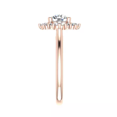 Jayla Ballerina Halo Engagement Ring