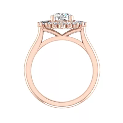 Jayla Ballerina Halo Engagement Ring