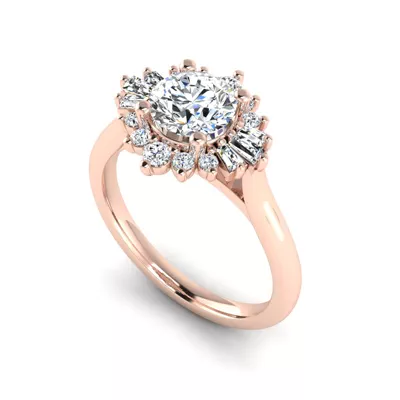 Jayla Ballerina Halo Engagement Ring