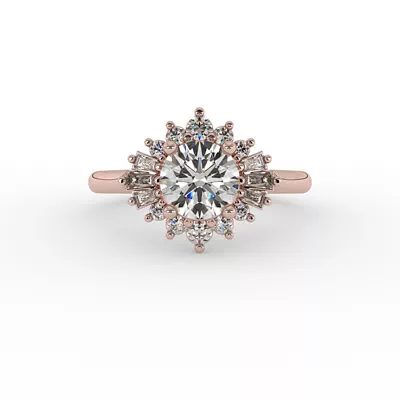 Jayla Ballerina Halo Engagement Ring