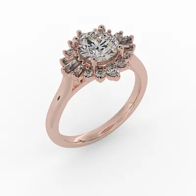 Jayla Ballerina Halo Engagement Ring