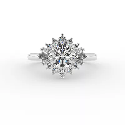 Jayla Ballerina Halo Engagement Ring