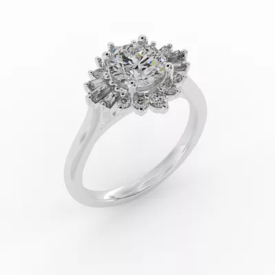Jayla Ballerina Halo Engagement Ring