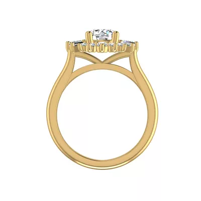 Jayla Ballerina Halo Engagement Ring