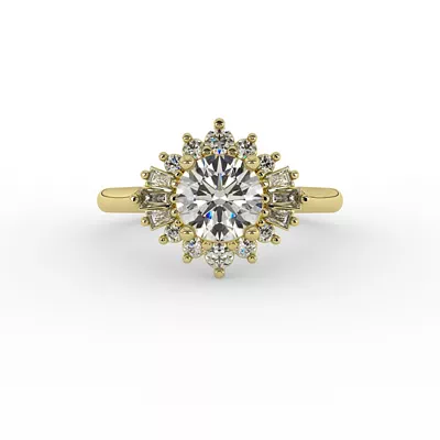 Jayla Ballerina Halo Engagement Ring