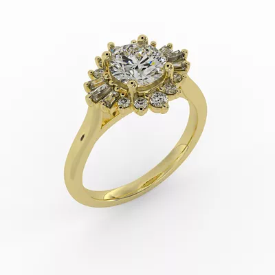 Jayla Ballerina Halo Engagement Ring